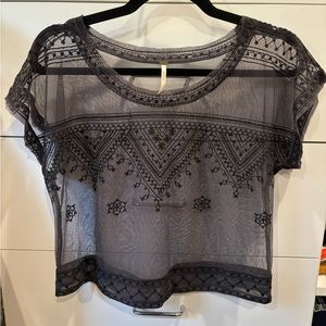 Free People Small Boxy Mesh Shirt